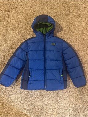 Hawke & Co Blue and Navy Hooded Puffer Jacket